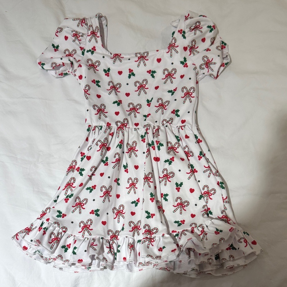 Kids Candy Cane Print Dress